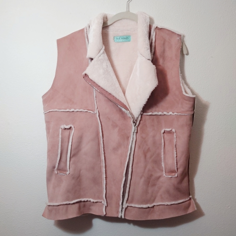 POL Pink Faux Suede Soft Vest - Large